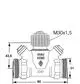 Technisches Diagramm eines Strangventils mit Außengewinde, gefertigt von IMI Hydronic Engineering. Abmessungen und Gewindespezifikationen sind eingezeichnet.